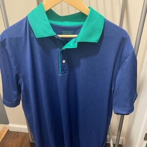 Brooks Brothers Navy and Teal Polo Shirt